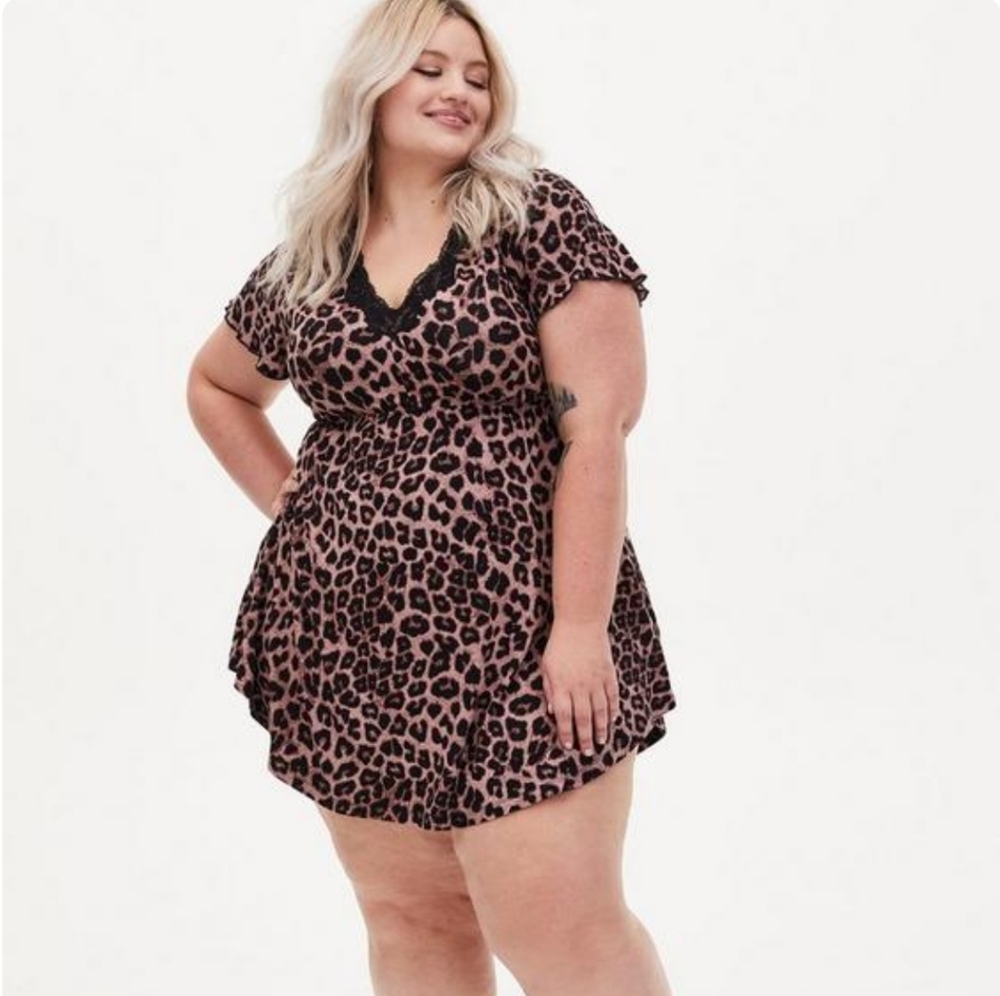 Super Soft Lace Trim Sleep Babydoll Gown